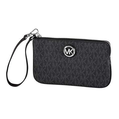 michael kors fulton black wristlet|michael kors wallet with strap.